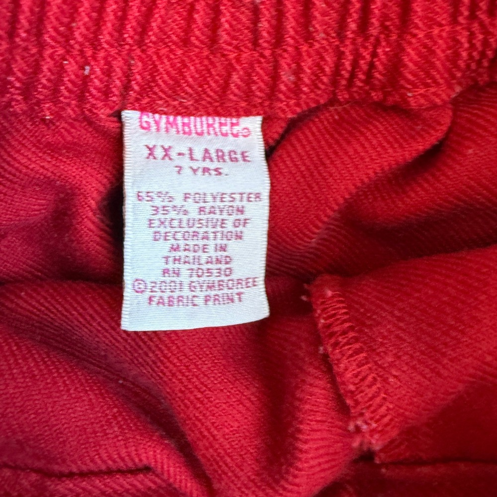 Vintage‎ Y2K Gymboree Red Pleated Skirt Floral Embroidered Waistband Girls 7 YRS - Picture 4 of 4